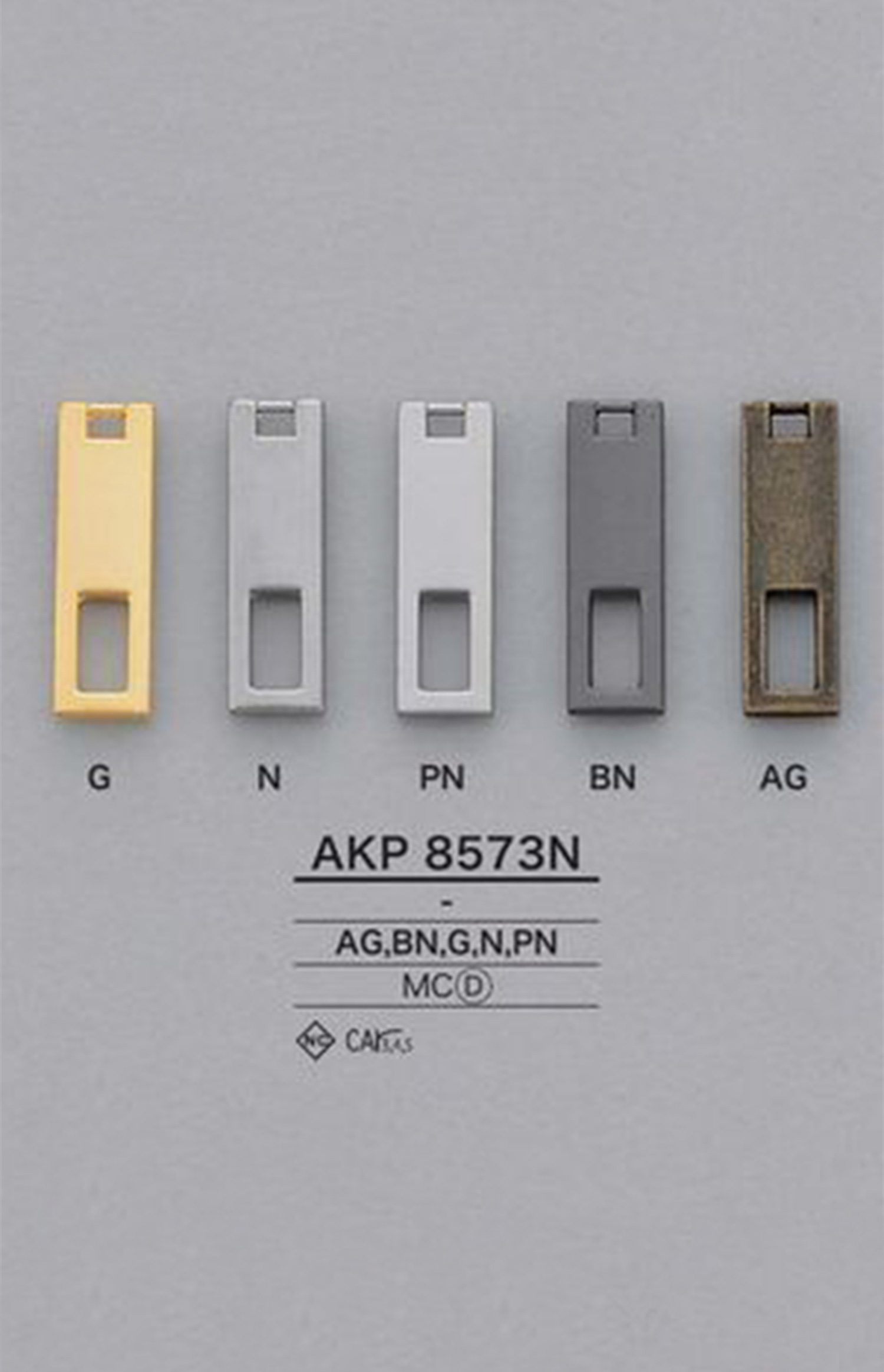 AKP8573N 方形拉鍊（拉頭） 愛麗絲鈕扣