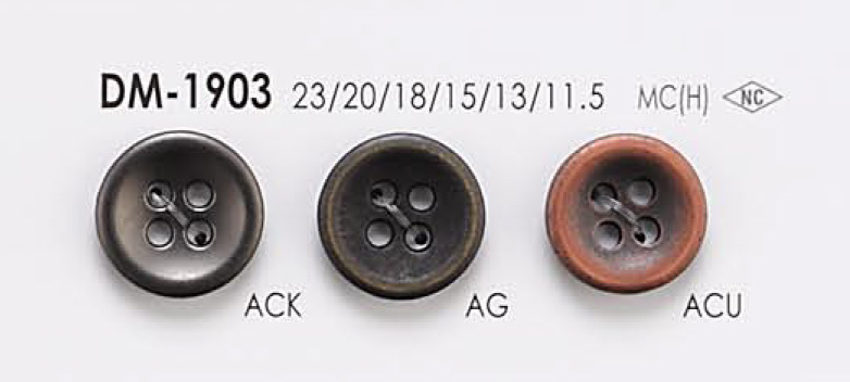 DM1903 用於夾克和西裝的 4 孔金屬鈕扣 愛麗絲鈕扣