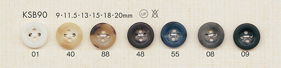 KSB90 優雅的 4 孔聚酯纖維鈕扣 大阪鈕扣（DAIYA BUTTON）