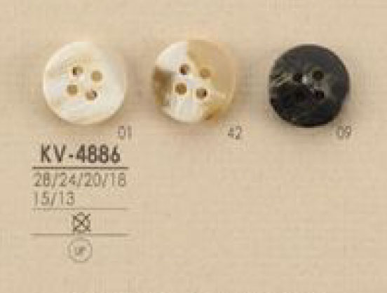 KV4886 水牛狀 4 孔聚酯纖維鈕扣 愛麗絲鈕扣