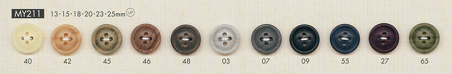 MY211 優雅的聚酯纖維4 孔鈕扣 大阪鈕扣（DAIYA BUTTON）