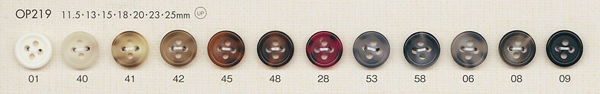 OP219 七彩水牛紋4孔聚酯纖維鈕扣 大阪鈕扣（DAIYA BUTTON）