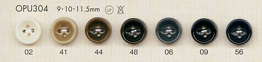 OPU304 用於襯衫和襯衫的澀可愛 4 孔聚酯纖維鈕扣 大阪鈕扣（DAIYA BUTTON）