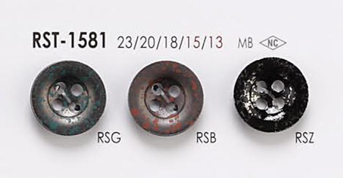 RST1581 用於夾克和西裝的 4 孔金屬鈕扣 愛麗絲鈕扣