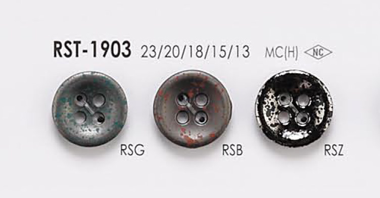 RST1903 用於夾克和西裝的 4 孔金屬鈕扣 愛麗絲鈕扣