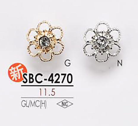 SBC4270 花朵圖形元素金屬鈕扣 愛麗絲鈕扣