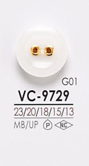 VC9729 染色用兩孔氣眼扣環[鈕扣] 愛麗絲鈕扣