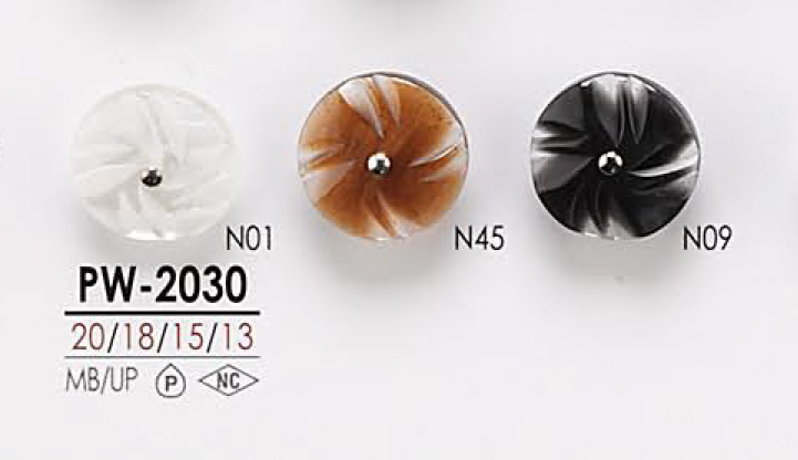 PW2030 用於染色的別針捲曲鈕扣 愛麗絲鈕扣