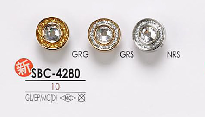 SBC4280 水晶石鈕扣 愛麗絲鈕扣