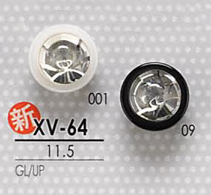 XV64 染色用水晶石鈕扣 愛麗絲鈕扣