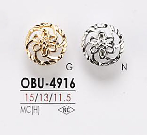 OBU4916 金屬鈕扣 愛麗絲鈕扣