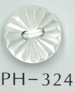 PH324 2孔幾何雕花貝殼鈕扣 坂本才治商店