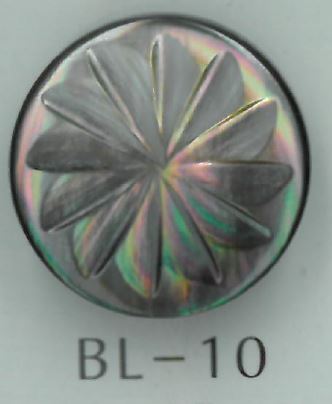 BL-10 花朵圖案金屬腳貝殼鈕扣 坂本才治商店