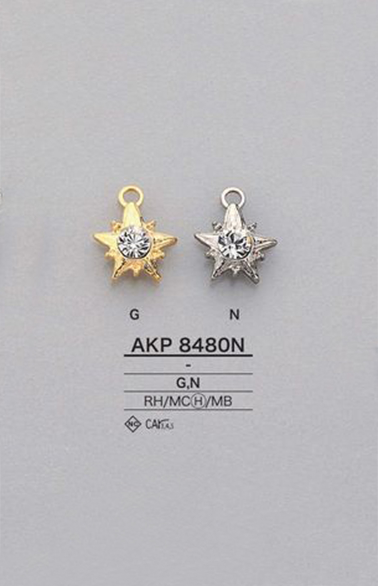 AKP8480N 水鑽星形拉鍊（拉線器） 愛麗絲鈕扣