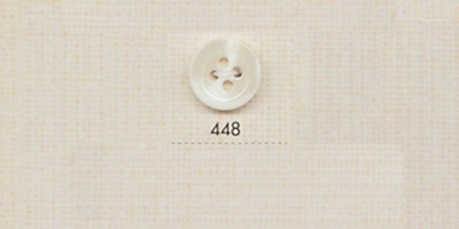 448 DAIYA BUTTONS 4孔水牛狀聚酯纖維鈕扣（白色） 大阪鈕扣（DAIYA BUTTON）