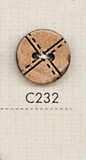 C232 天然材料2孔天然木製鈕扣 大阪鈕扣（DAIYA BUTTON）
