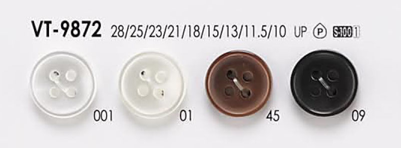 VT-9872 4 孔聚酯纖維鈕扣，用於仿仿貝殼襯衫和襯衫 愛麗絲鈕扣