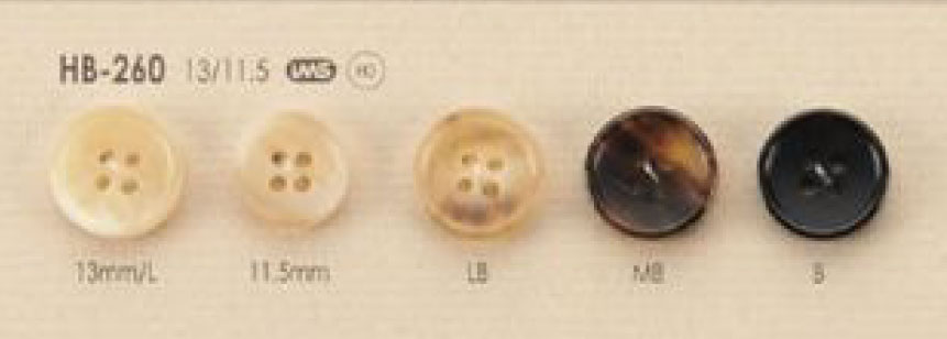 HB-260 天然材質小水牛4孔鈕扣 愛麗絲鈕扣