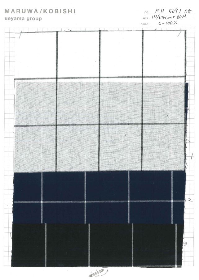 MU5091 高密度平織格紋[面料] 植山織物