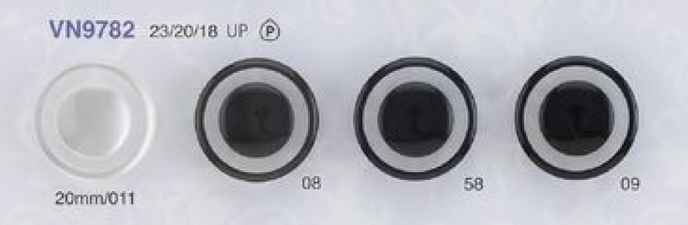 VN9782 無粘合劑輕質環設計染色豪華聚酯纖維鈕扣 愛麗絲鈕扣