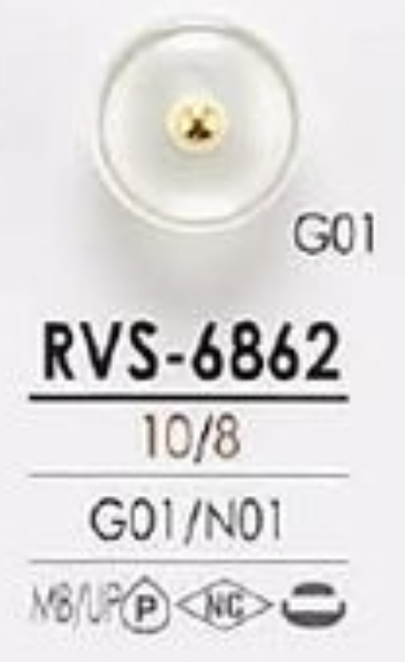 RVS6862 用於染色針捲曲色調金屬球鈕扣 愛麗絲鈕扣