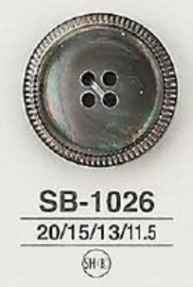 SB-1026 黑蝶貝殼材質，正面4孔，光面紐扣[鈕扣] 愛麗絲鈕扣