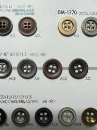 MW1036 用於夾克和西裝的 4 孔金屬鈕扣 愛麗絲鈕扣 更多照片