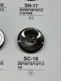 SC18 天然材料貝殼製成 4 孔光面鈕扣 愛麗絲鈕扣 更多照片
