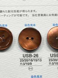 USB26 天然材質，染黑黑蝶貝，正面 2 個孔，光面紐帶[鈕扣] 愛麗絲鈕扣 更多照片