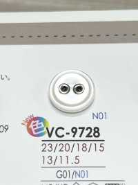 VC9728 染色用兩孔氣眼扣環[鈕扣] 愛麗絲鈕扣 更多照片