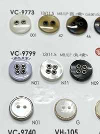 VC9799 染色用4氣眼扣環[鈕扣] 愛麗絲鈕扣 更多照片