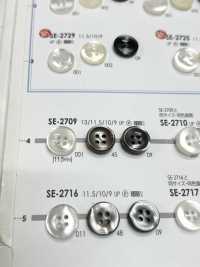 SE-2709 4 孔聚酯纖維鈕扣，適用於簡單的仿貝殼襯衫和襯衫 愛麗絲鈕扣 更多照片