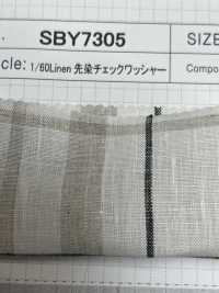 SBY7305 1/60 亞麻色織格紋水洗加工[面料] 柴屋 更多照片