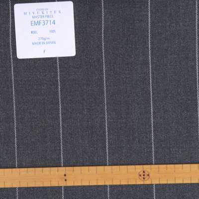 EMF3714 Masterpiece Collection Savile Row Yarn Count系列寬條紋灰色[面料] 美雪敬織 (Miyuki) 更多照片