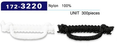 172-3220 扣眼 Woolly Nylon 型水平 37mm (300 件)[扣眼盤扣] 達琳（DARIN）