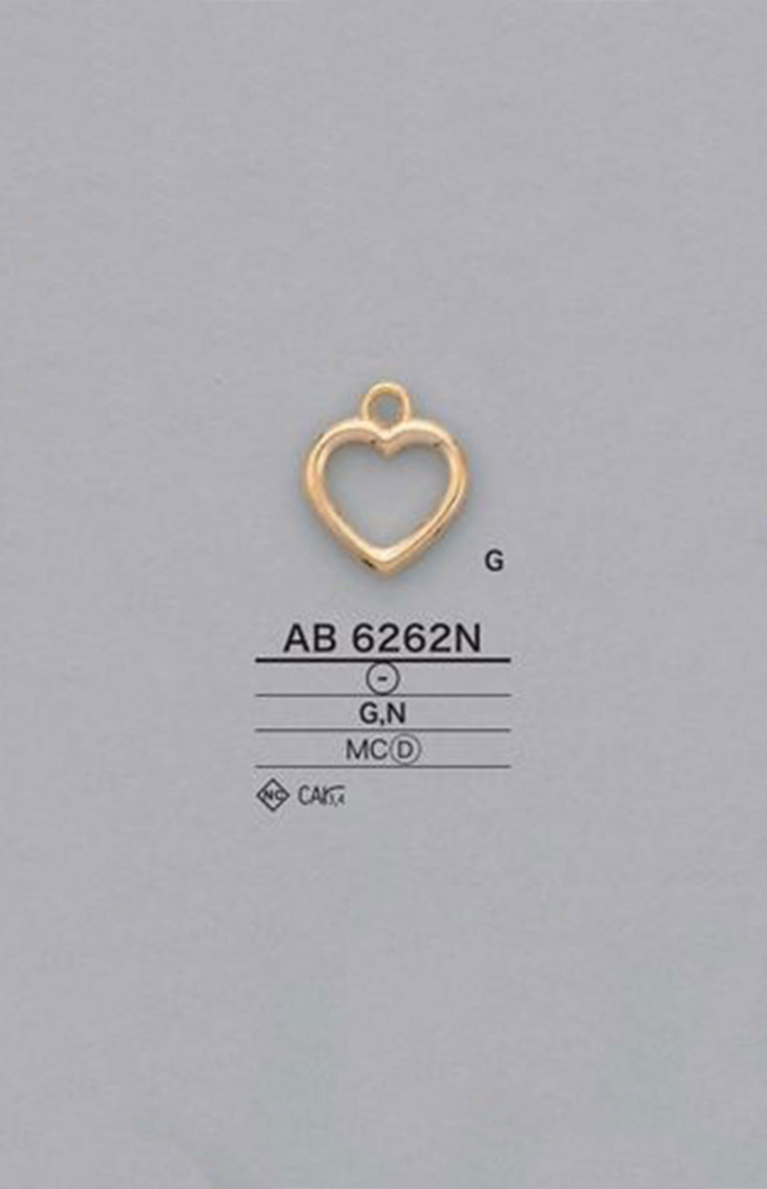AB6262N 心形拉鍊（拉頭） 愛麗絲鈕扣