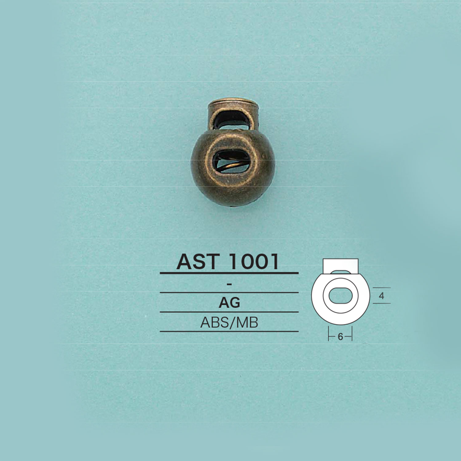 AST1001 圓繩子鎖[扣和環] 愛麗絲鈕扣
