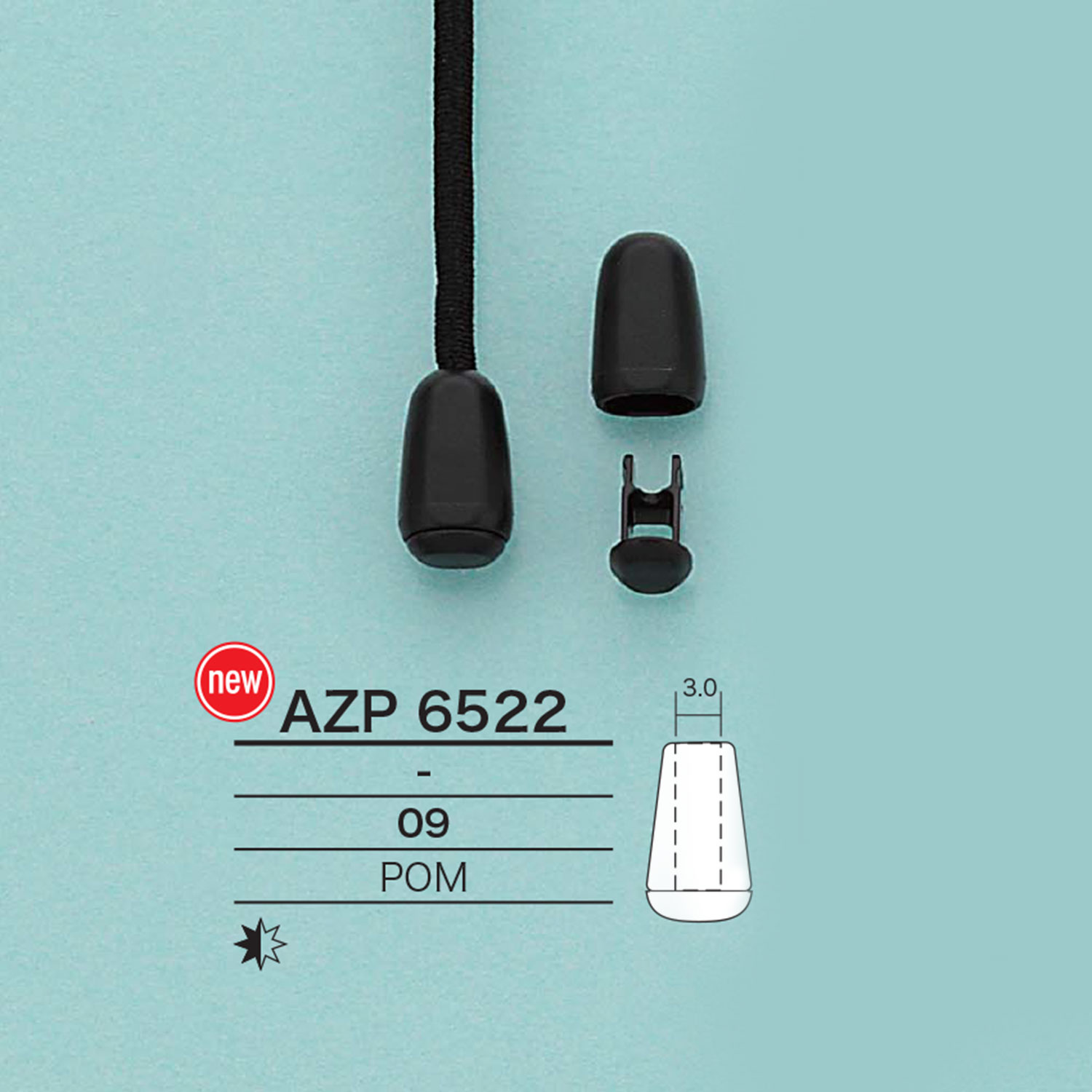 AZP6522 單獨的繩帽[扣和環] 愛麗絲鈕扣