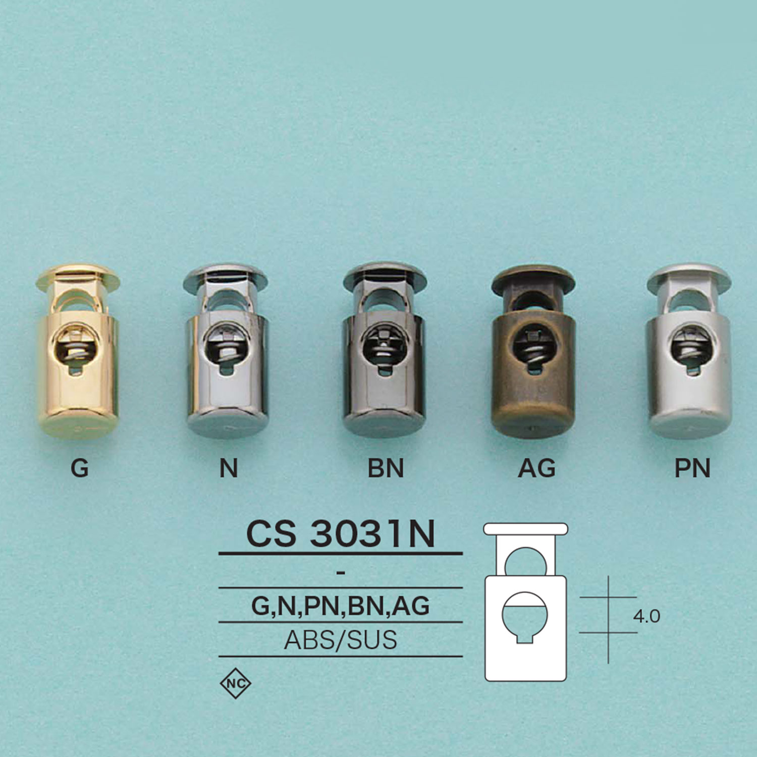 CS3031N 繩子鎖[扣和環] 愛麗絲鈕扣