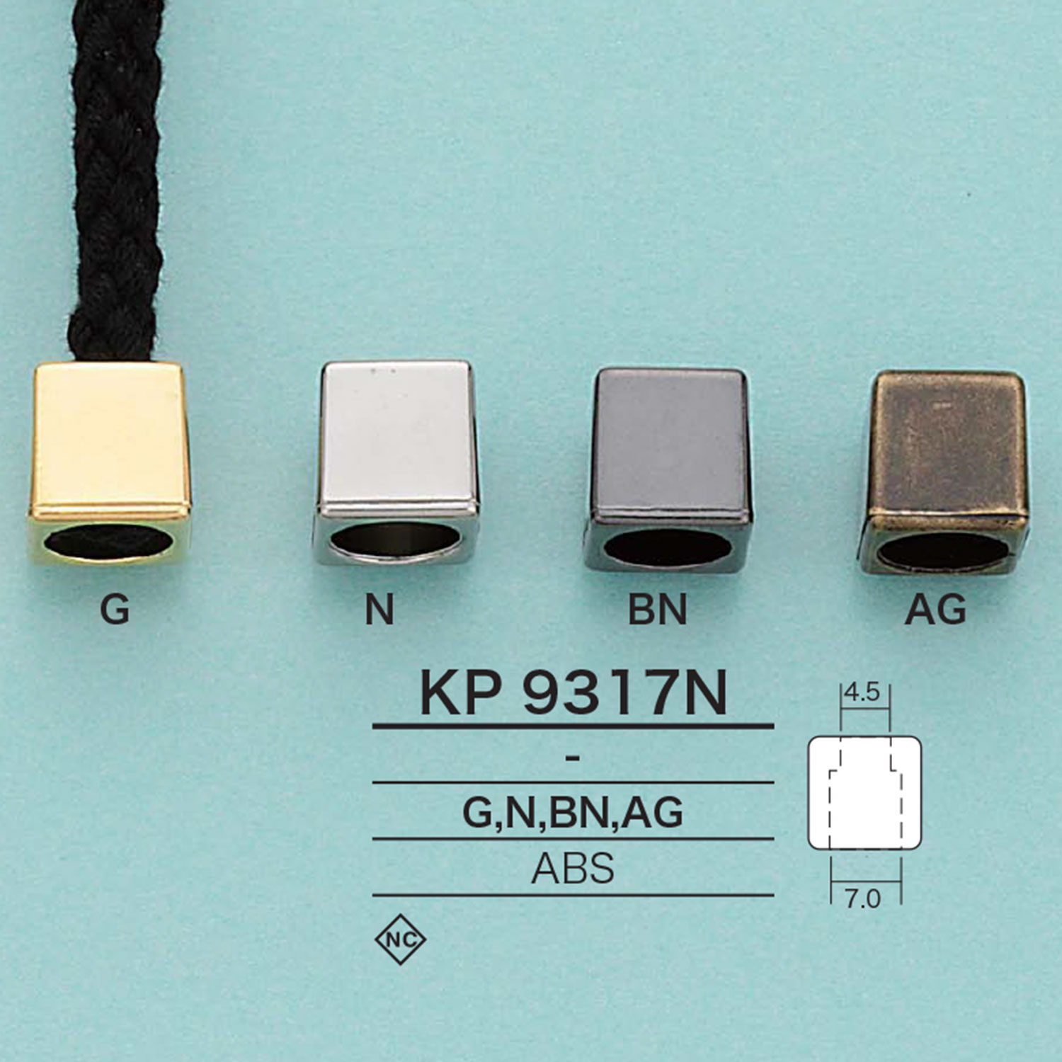 KP9317N 方繩帽（電鍍）[扣和環] 愛麗絲鈕扣