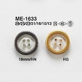 ME1633 黃銅/聚酯纖維樹脂4孔紐扣[鈕扣] 愛麗絲鈕扣