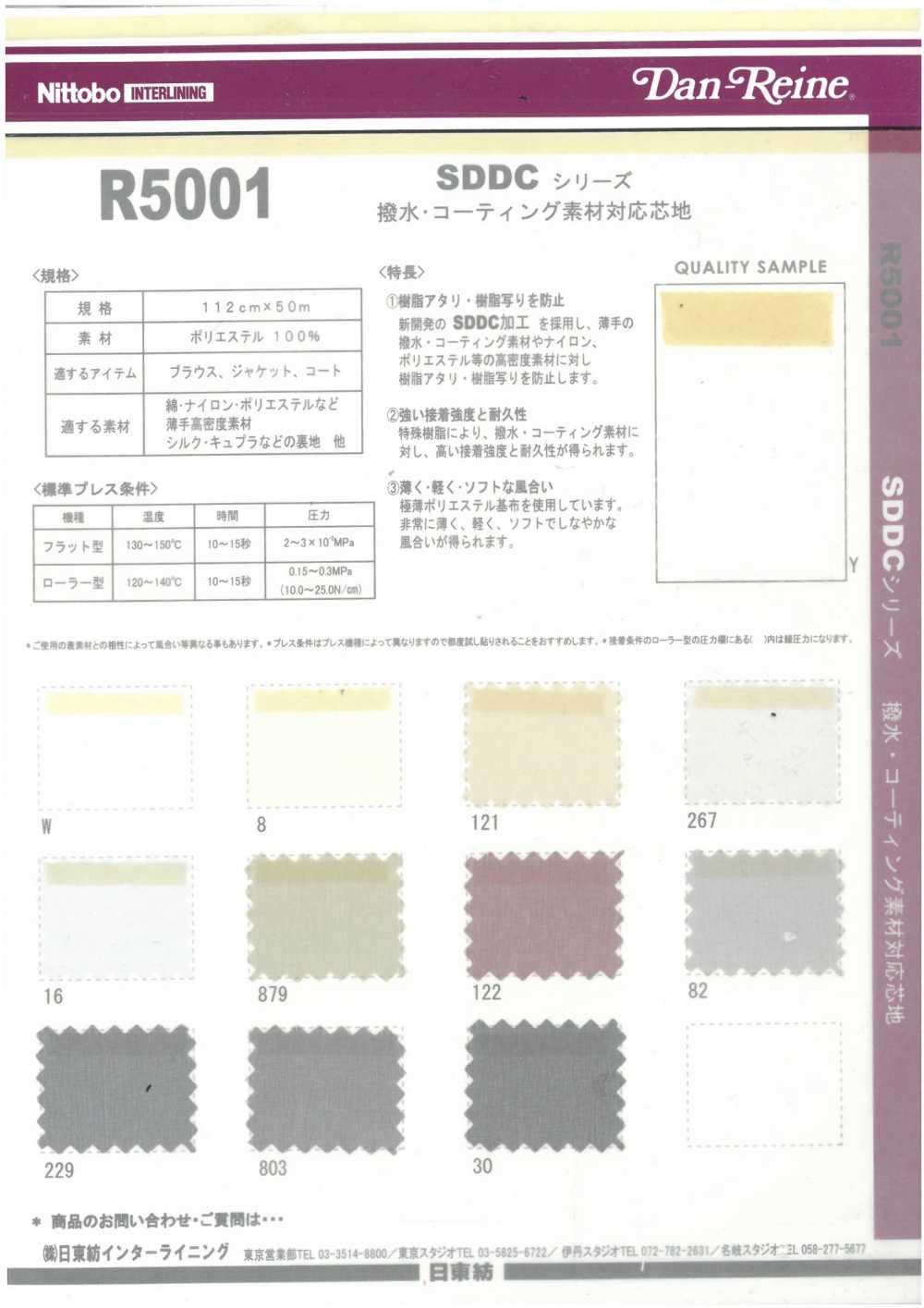 R5001 SDDC系列襯布相容於防潑水/塗層材料 日東紡績