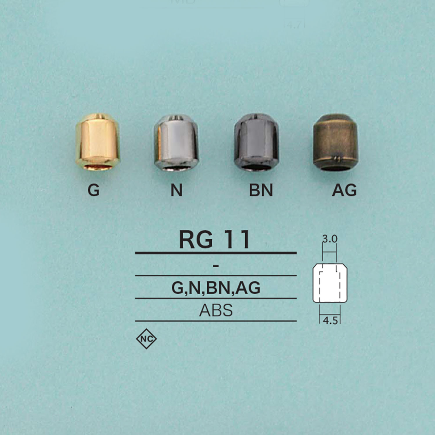 RG11 圓柱繩帽[扣和環] 愛麗絲鈕扣