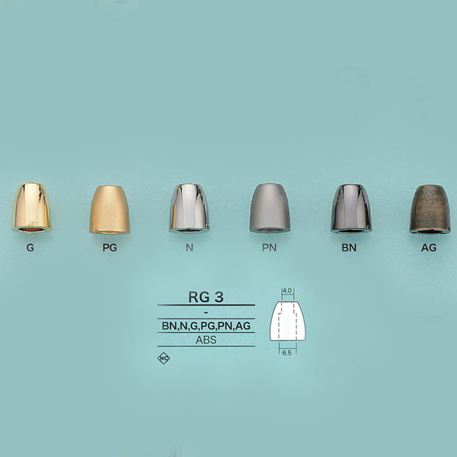 RG3 鐘形繩帽（鍍）[扣和環] 愛麗絲鈕扣