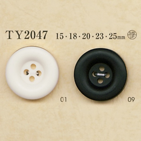 TY2047 聚酯纖維樹脂/黃銅 4 孔紐扣[鈕扣] 大阪鈕扣（DAIYA BUTTON）