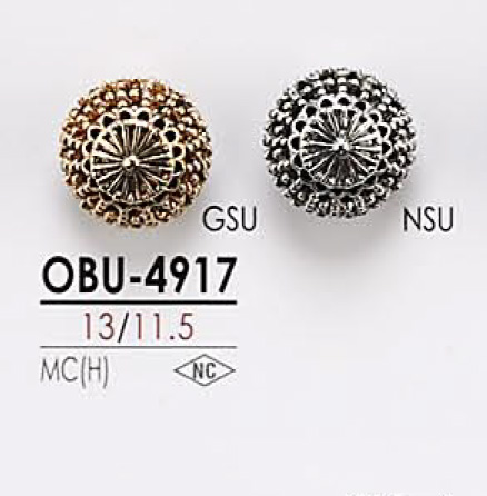 OBU4917 金屬鈕扣 愛麗絲鈕扣