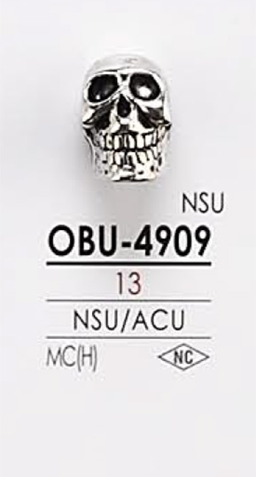 OBU4909 骷髏式金屬鈕扣 愛麗絲鈕扣