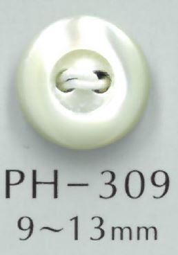 PH309 2孔帶邊框貝殼鈕扣鈕扣 坂本才治商店