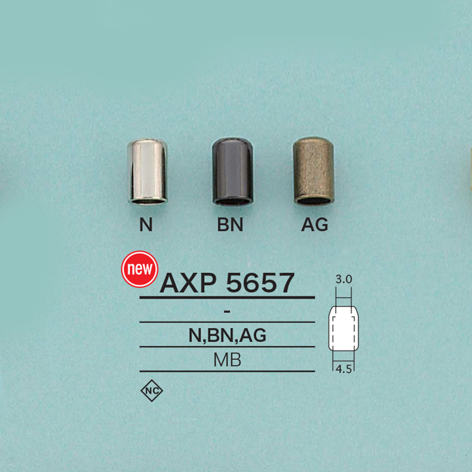 AXP5657 圓柱繩帽[扣和環] 愛麗絲鈕扣