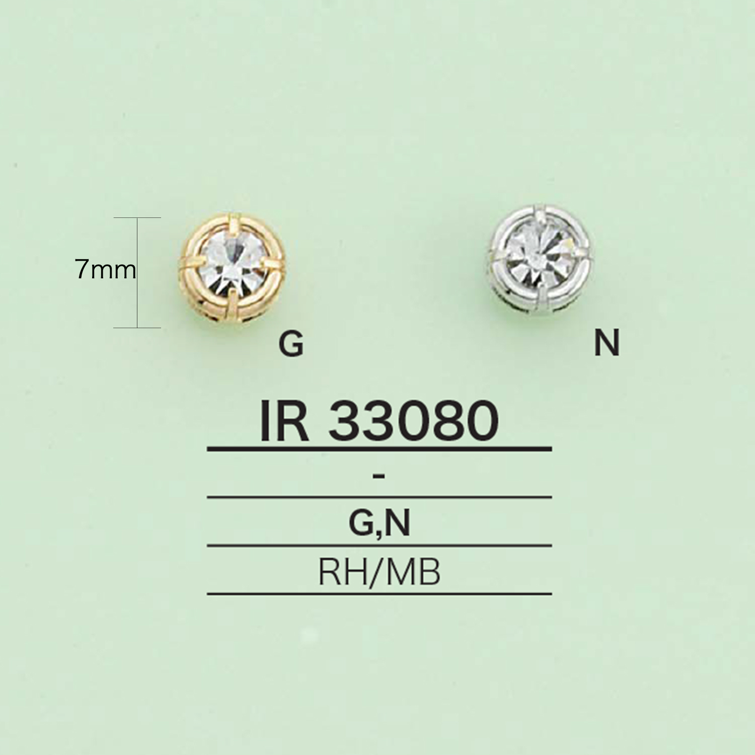 IR33080 水鑽吊飾（圓形）[雜貨等] 愛麗絲鈕扣